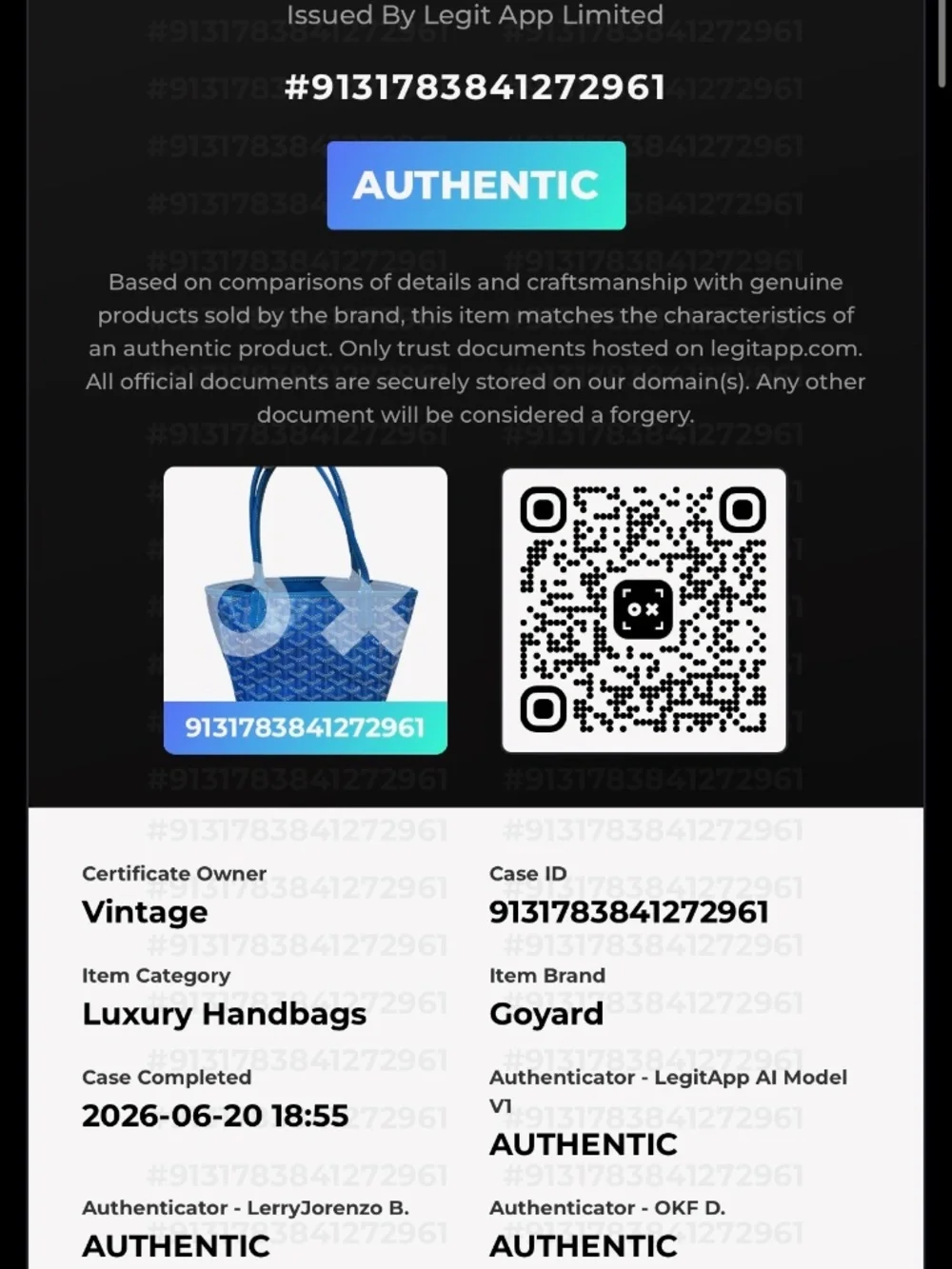 Genuine GOYARD Goyardine Sky Blue Anjou Reversible Mini Tote Bag